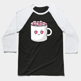 Kawaii coffee cup with marshmallows Baseball T-Shirt